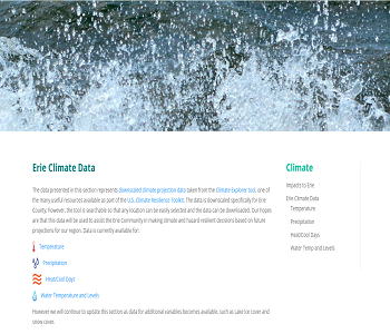 Erie Climate Data website preview
